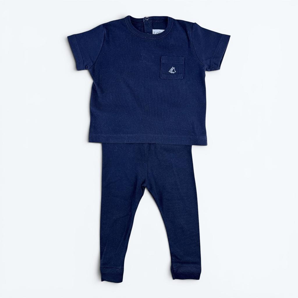 Ensemble Petit Bateau - 12 Mois - Marine - État : Excellent