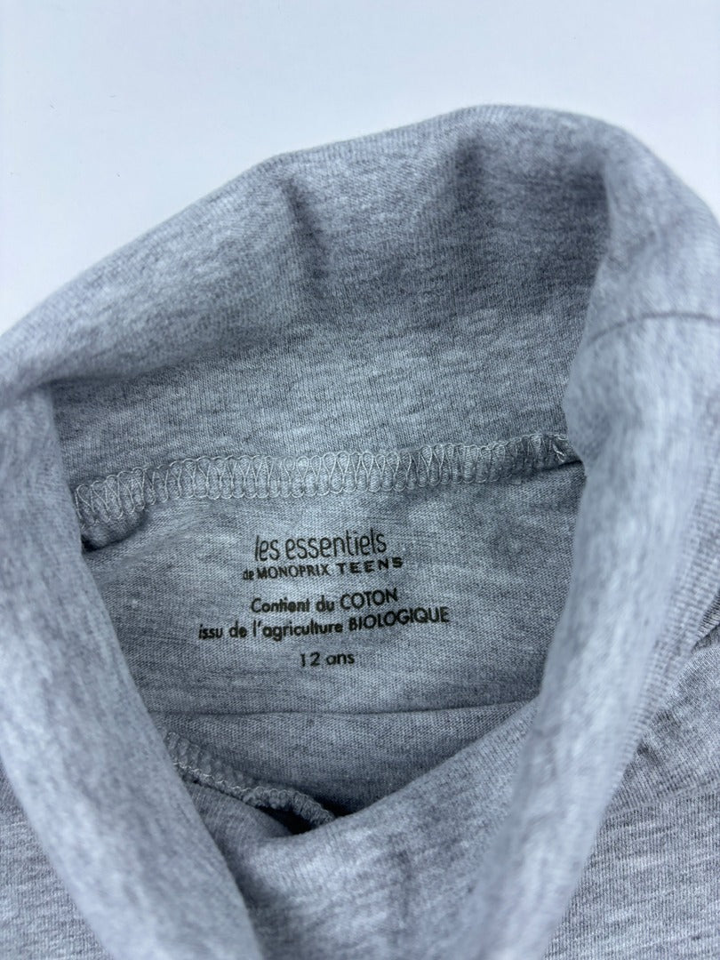 Sous-pull col roulé Monoprix - 12 ans - Gris - État : Excellent