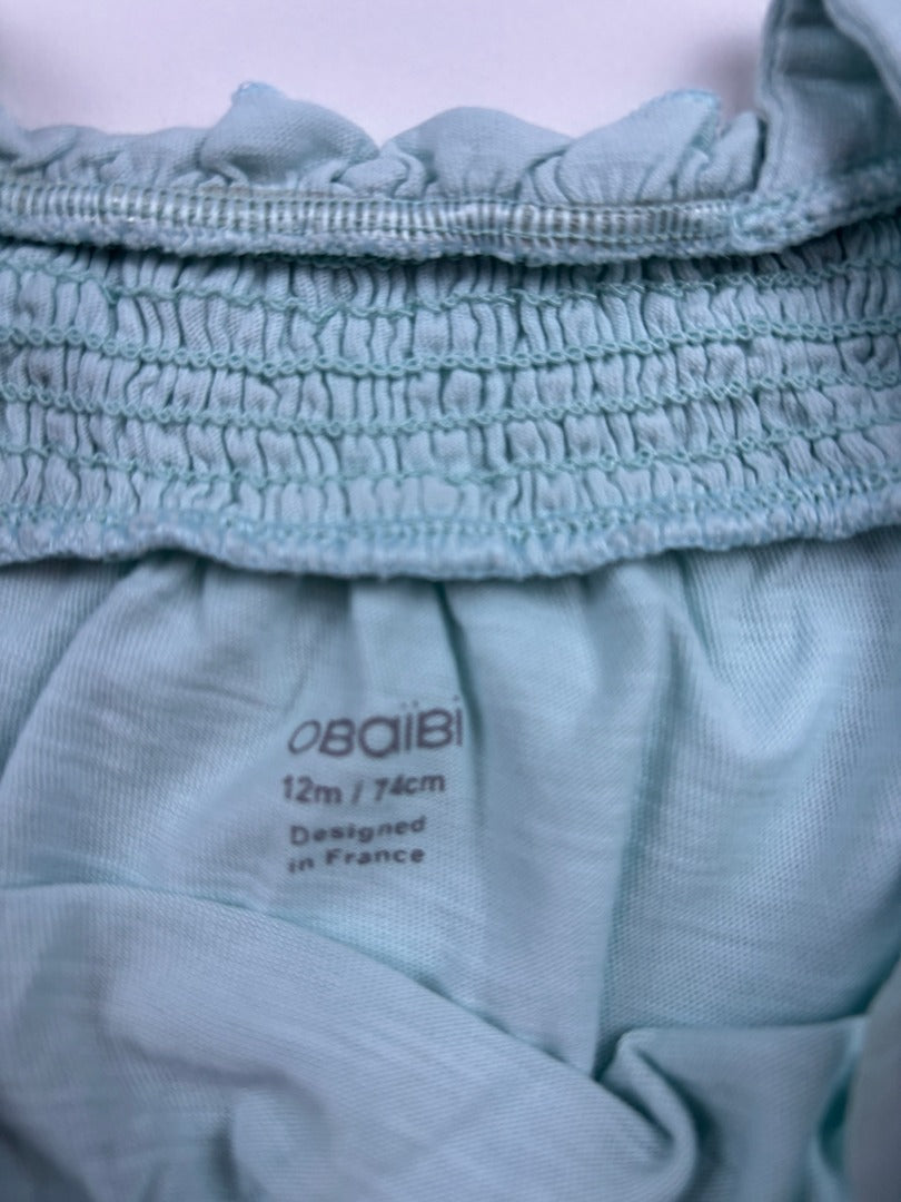 Débardeur Obaïbi - 12 mois - Bleu clair - État : Excellent