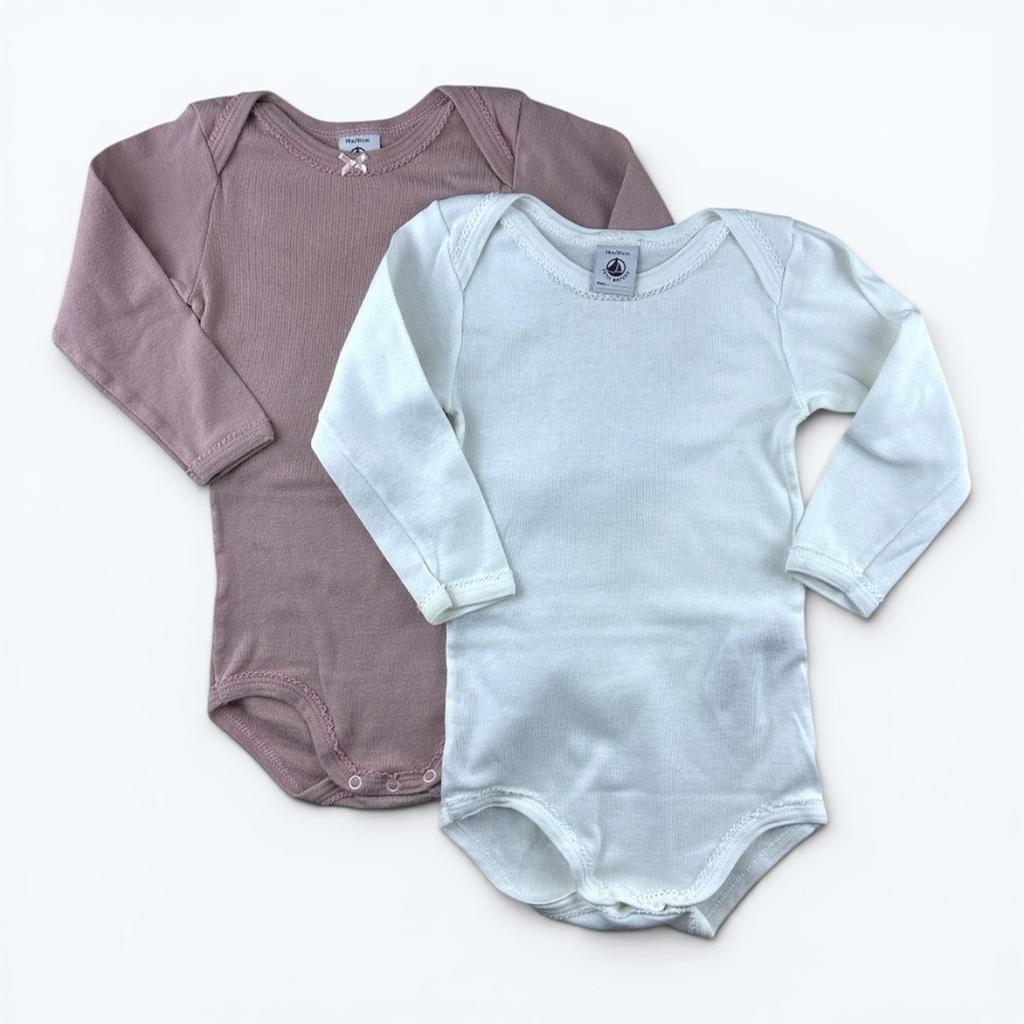 Bodies Petit Bateau - 18 Mois - Blanc Et Lila - État : Excellent