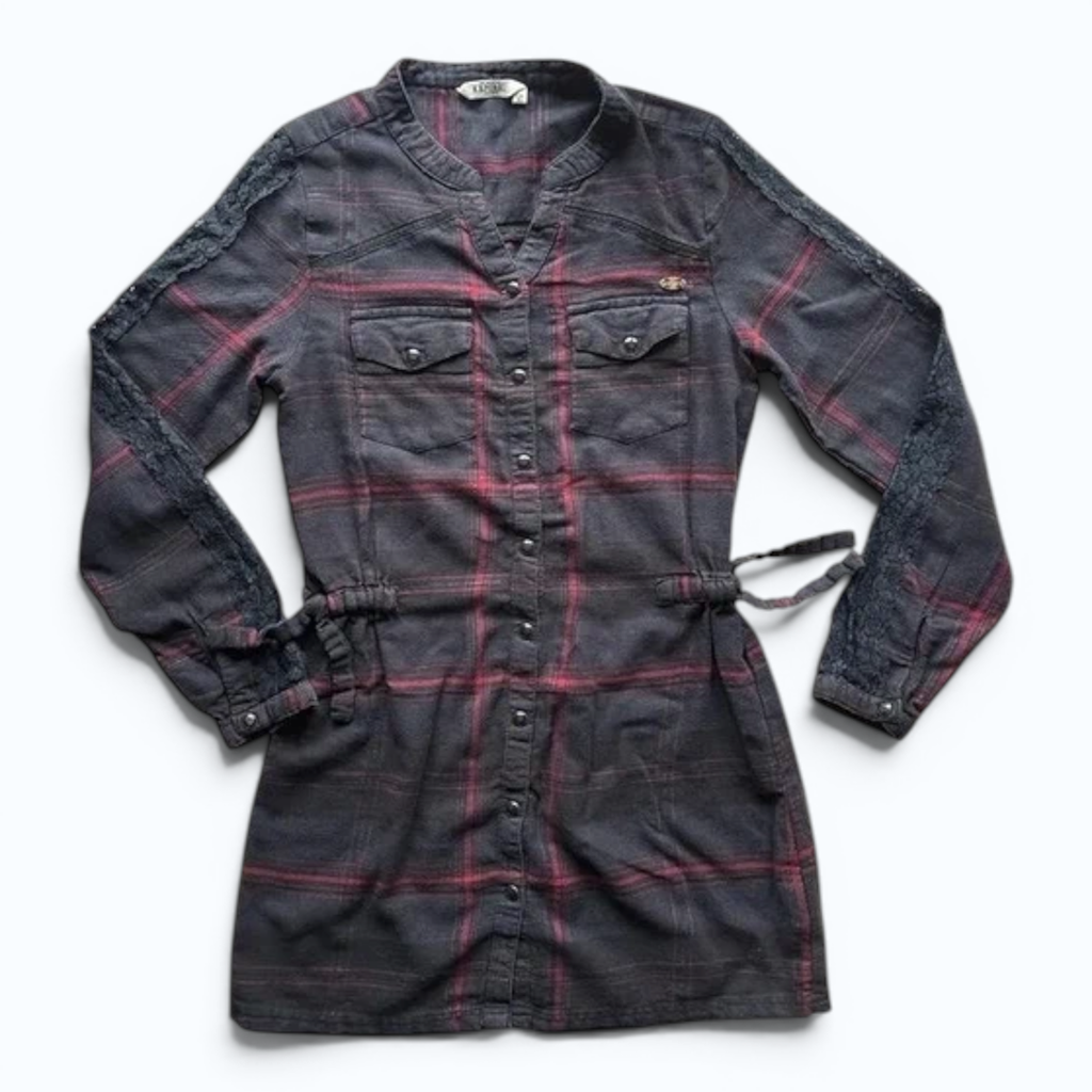 Robe chemise Kaporal - 12 Ans - Bordeaux - État : Excellent