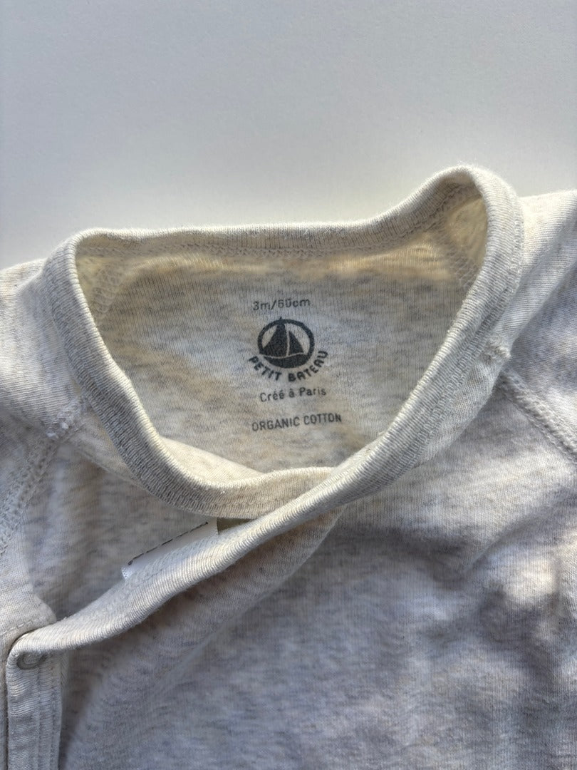 Body Petit Bateau - 3 mois - Gris - État : Excellent