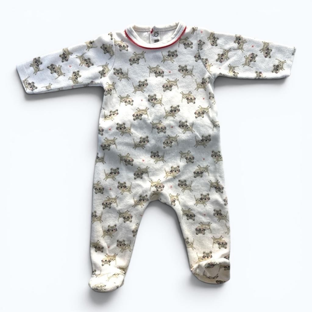Pyjama velours Catimini - 3 mois - Blanc - État : Excellent