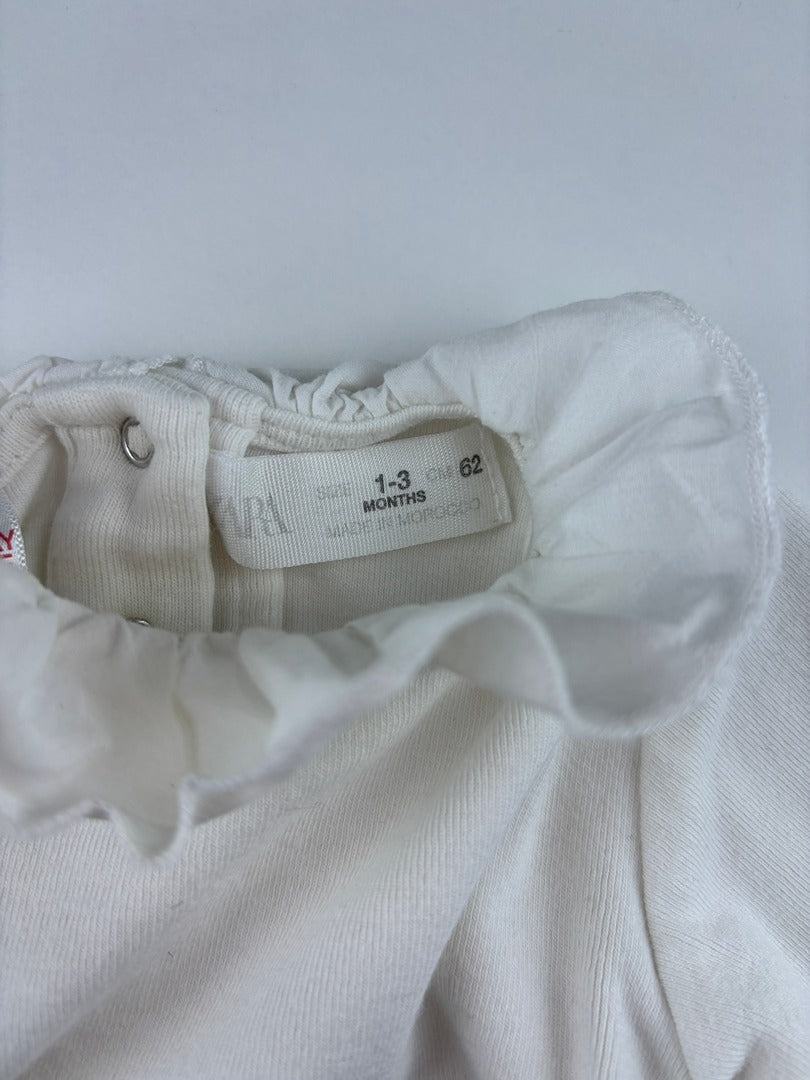 Body Zara - 1-3 mois / 56cm - Blanc - État : Excellent