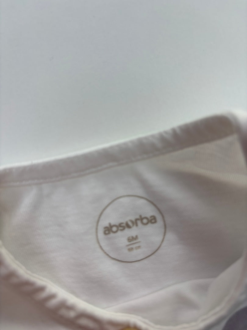 T-shirt manches longues Absorba - 6 mois - Blanc - État : Excellent