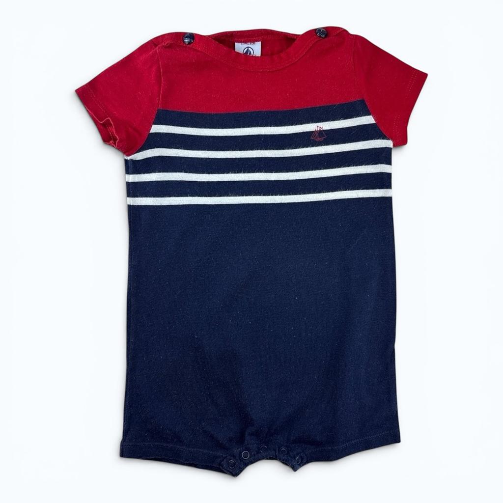Barboteuse Petit Bateau - 12 mois - Bleu marine - État : Excellent