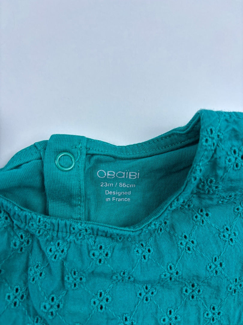 T-shirt Obaïbi - 23 Mois - Vert - État : Excellent