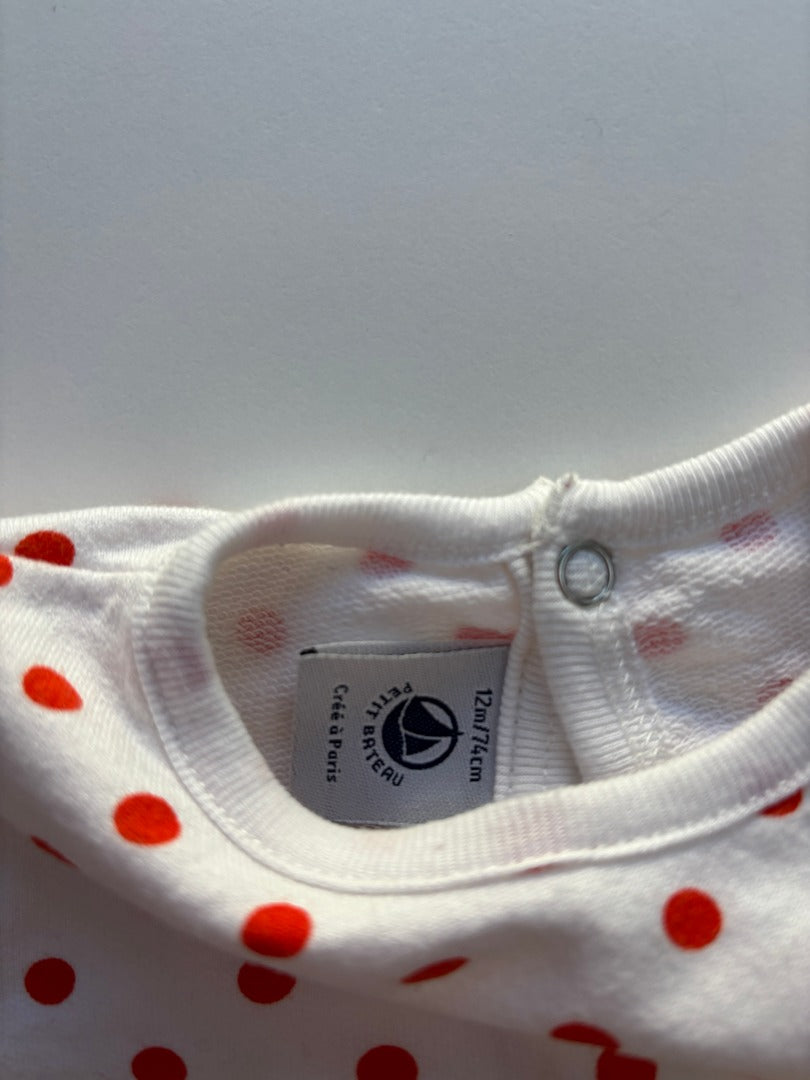 Robe Petit Bateau -12 mois / 74cm - Blanc - État : Excellent