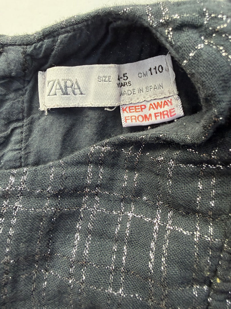 Robe Courte Zara - 5 Ans / 110 Cm - Marine et argent - État : Excellent