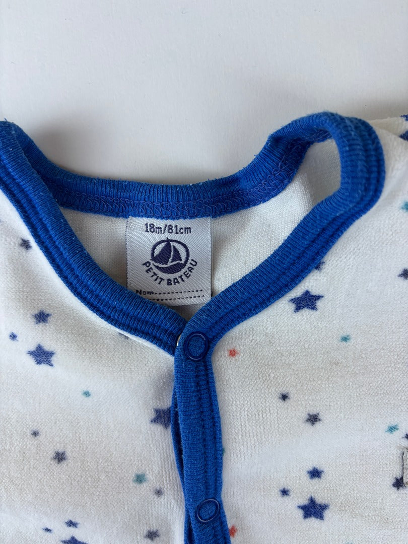 Pyjama Petit Bateau - 18 mois - Blanc - État : Excellent