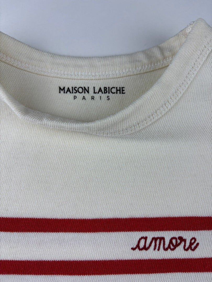 T-shirt Maison Labiche - 4 Ans - Blanc/rouge - État : Excellent
