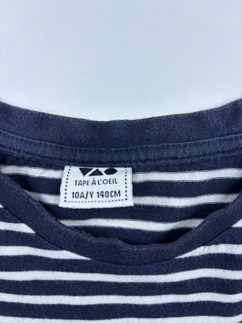 T-shirt Tape à l'œil - 10 Ans / 140 Cm - Marine - État : Très Bon État Très Bon