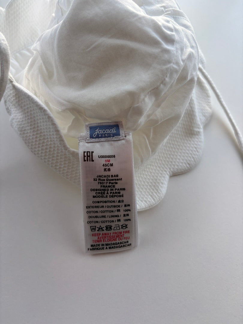 Chapeau Jacadi - 6 mois - 45 cm - Blanc - État : Excellent
