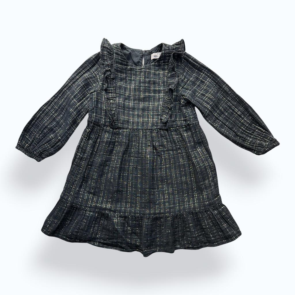 Robe Courte Zara - 5 Ans / 110 Cm - Marine et argent - État : Excellent