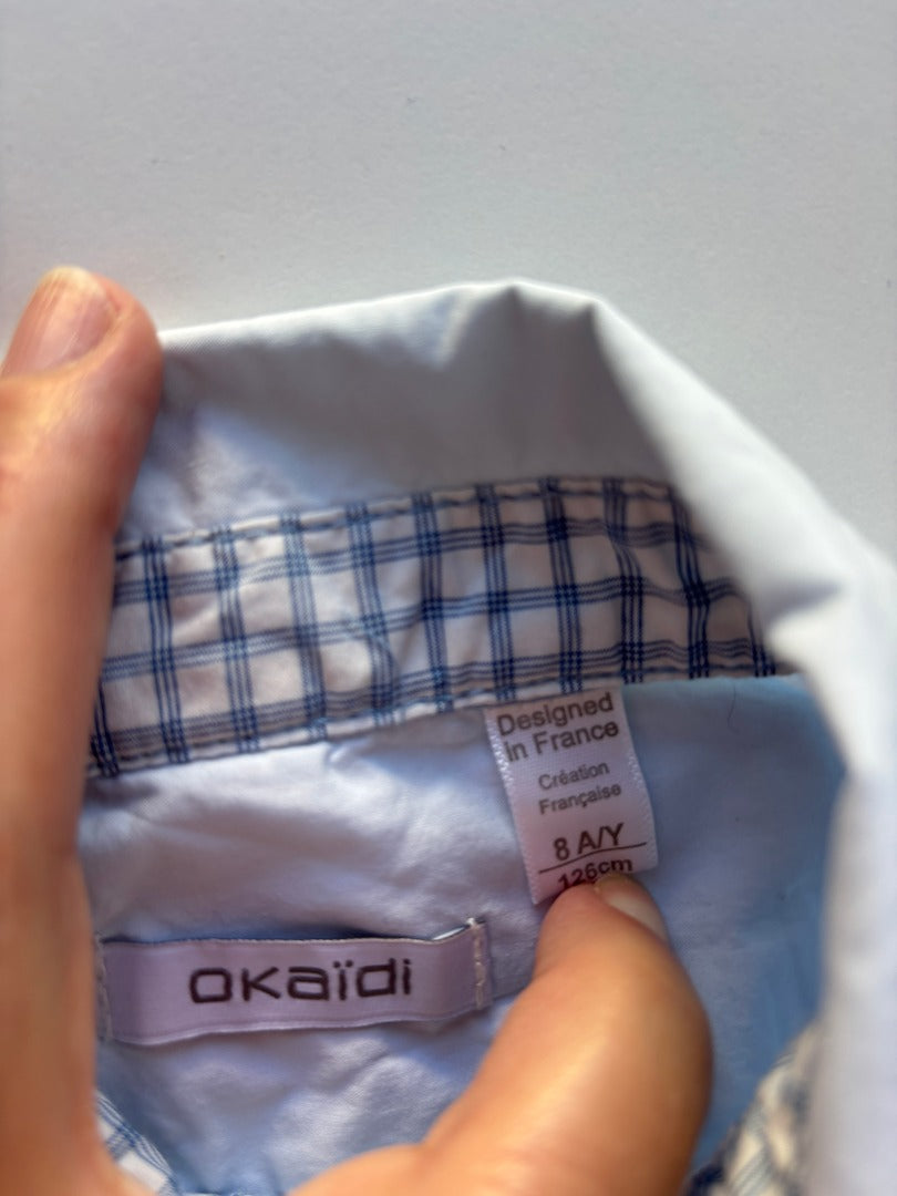 Chemise Okaïdi - 8 ans - Bleu ciel - État : Excellent