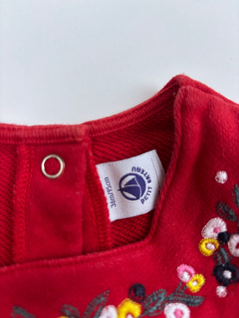 Robe Courte Petit Bateau - 3 Ans - Rouge - État : Excellent
