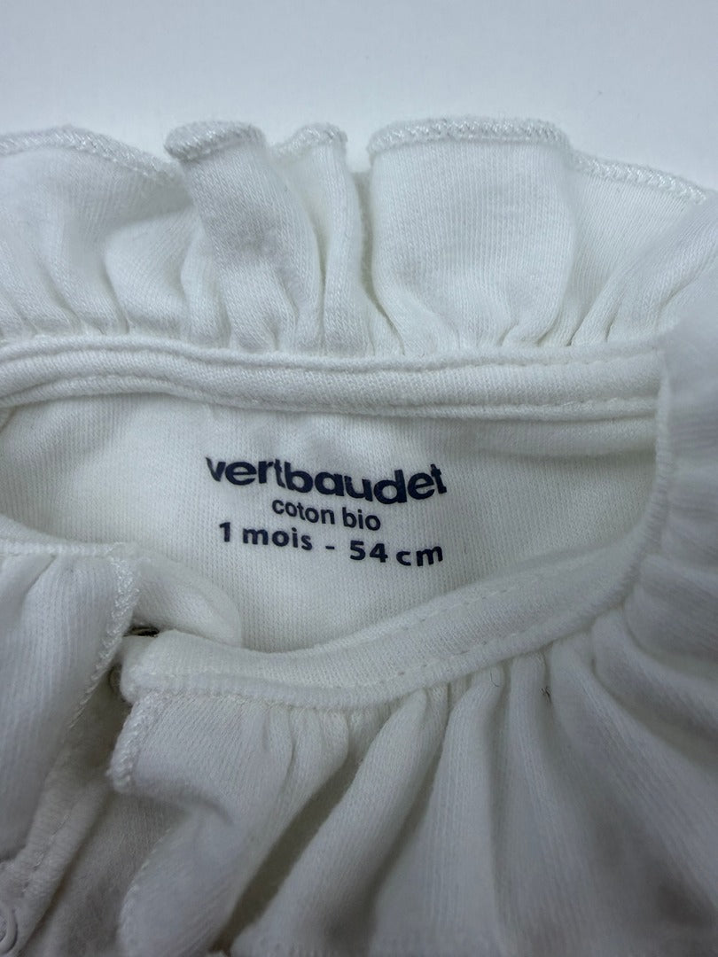 Body Vertbaudet - 1 Mois - Blanc - État : Très Bon