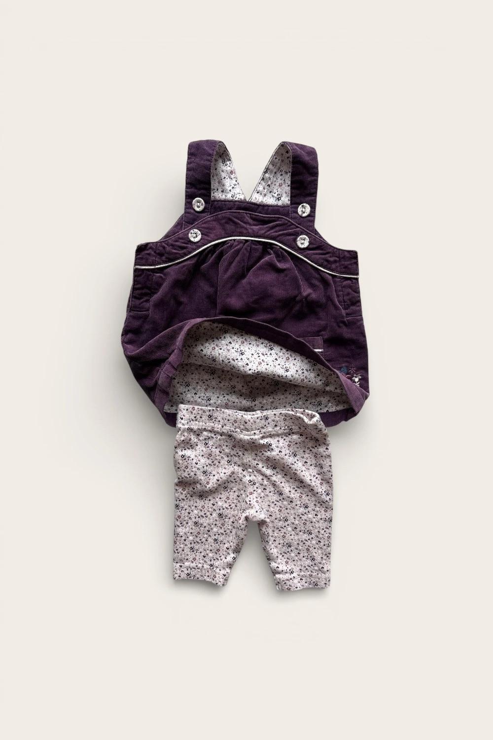 Ensemble robe en velours et legging - 1 mois