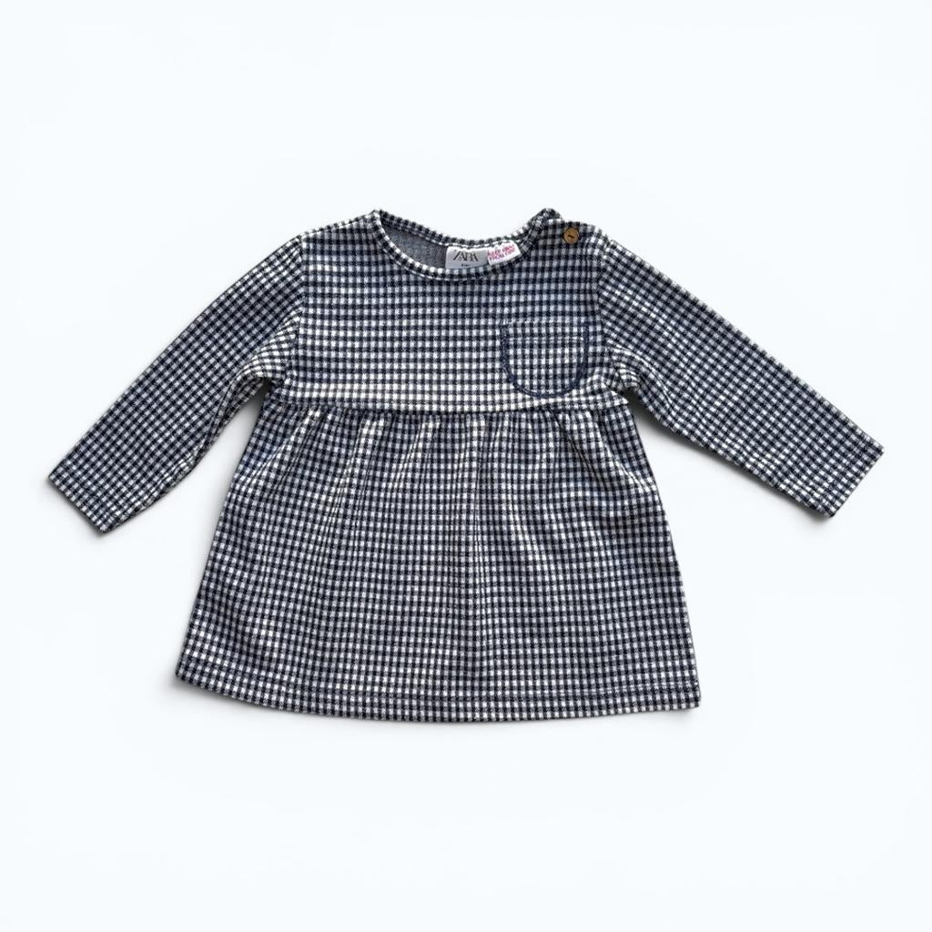Robe Courte Zara Baby - 6-9 Mois - Marine - État : Excellent