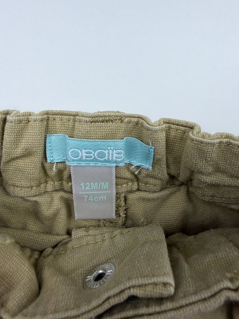 Pantalon Cargo Obaïbi - 12 Mois - Beige - État : Excellent
