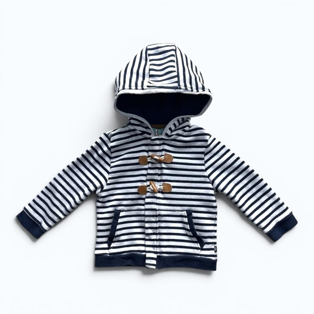 Gilet Zippé Obaïbi - 18 Mois - Marine Et Blanc - État : Excellent
