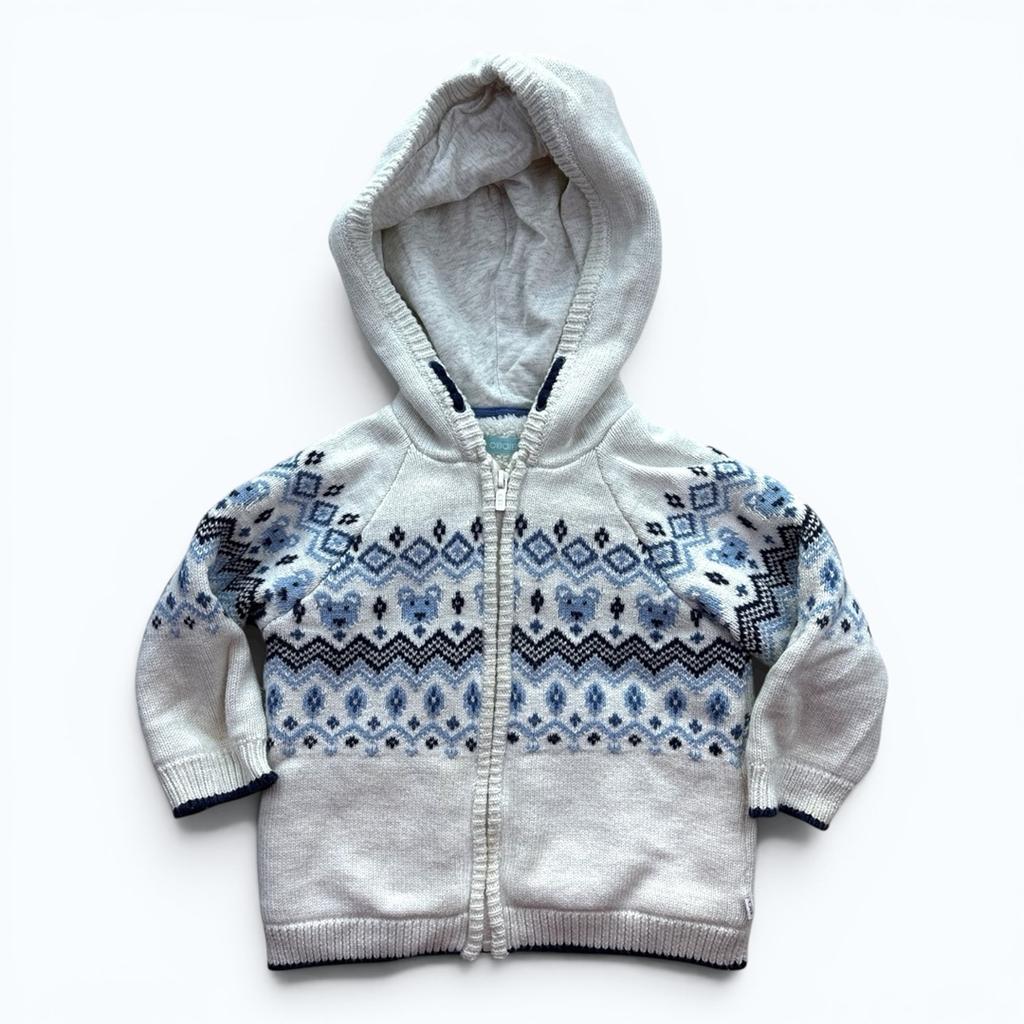 Gilet zippé Obaïbi - 12 mois - Écru - État : Excellent