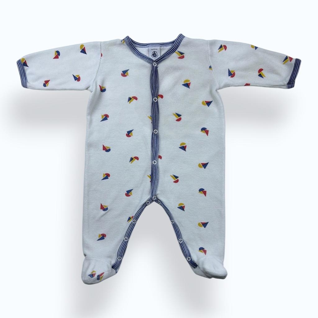 Grenouillère Petit Bateau - 6 Mois - Blanc - État : Excellent
