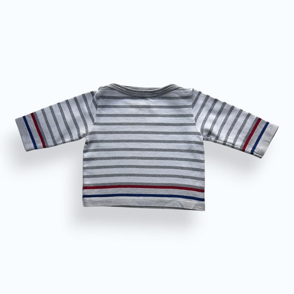 T-shirt Petit Bateau - 6 Mois - Gris - État : Excellent