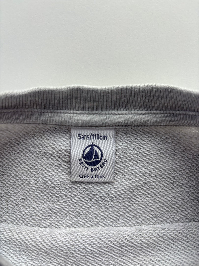Sweat Petit Bateau - 5 ans / 110 cm - Gris - État : Excellent