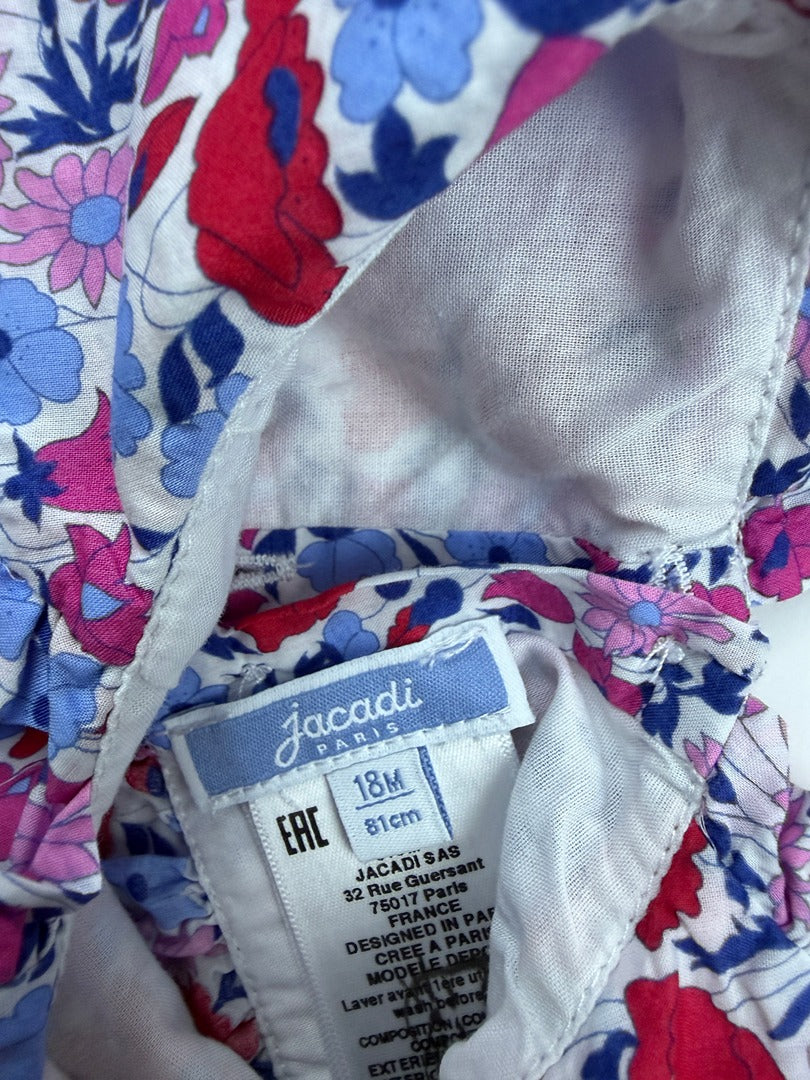 Blouse manches longues Jacadi rouge bleu- 18 Mois - État : Excellent