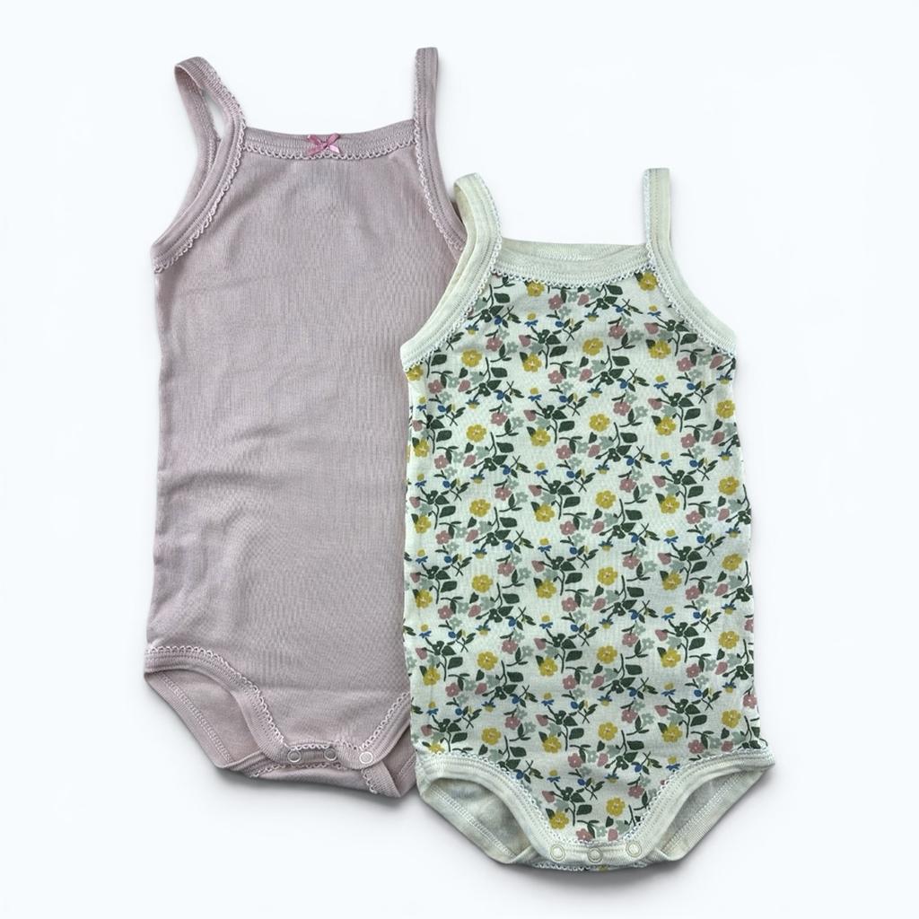 Lot 2 bodies Petit Bateau - 12 mois - Rose - État : Excellent