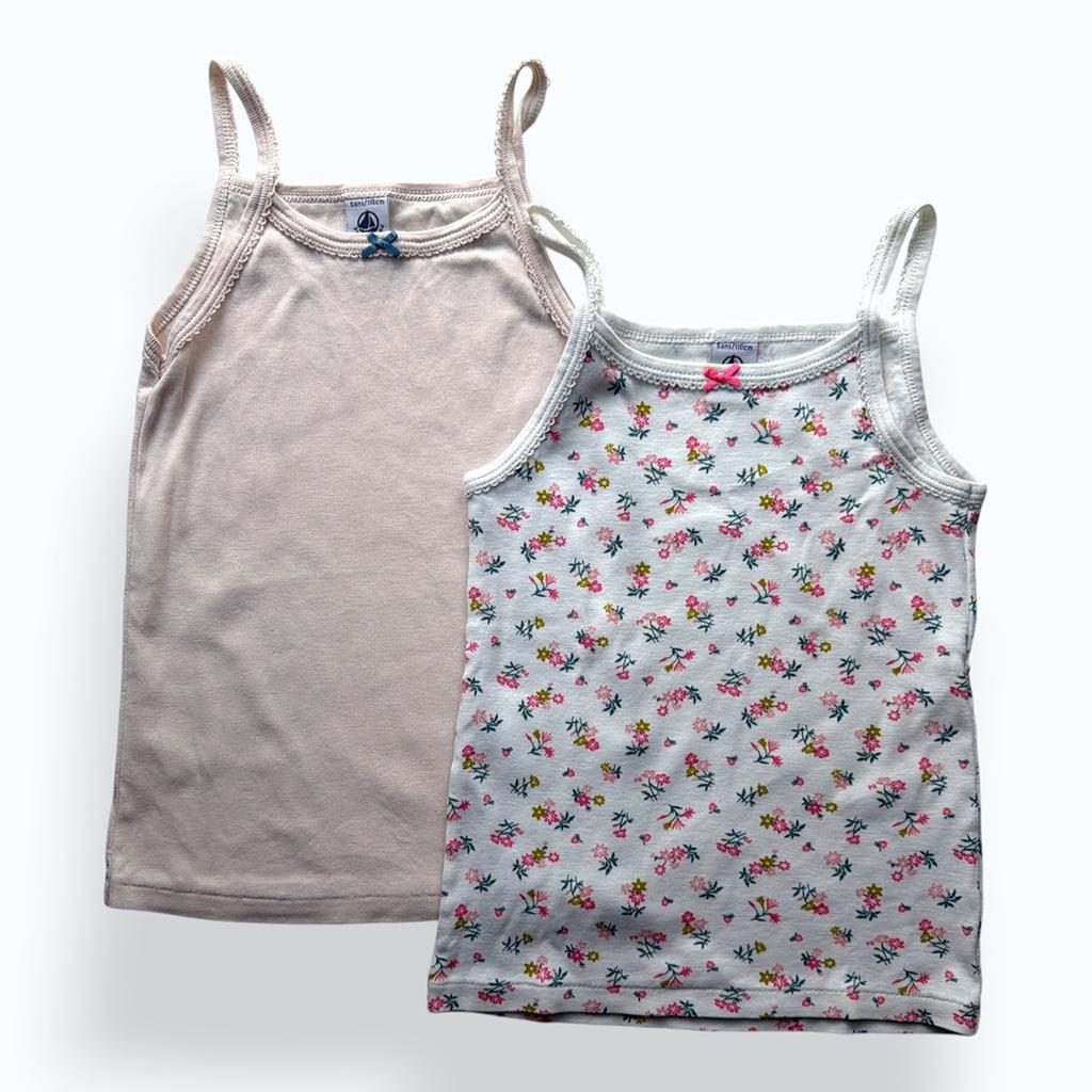 2 Débardeurs Petit Bateau - 5 ans / 110 cm - Rose - État : Très bon état