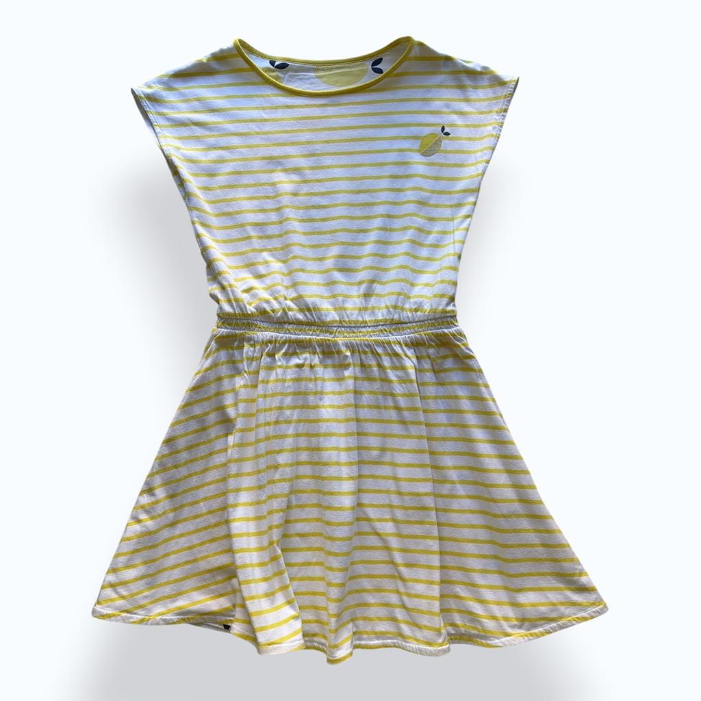 Robe Courte Okaïdi - 10 Ans - Jaune Et Blanc - État : Excellent