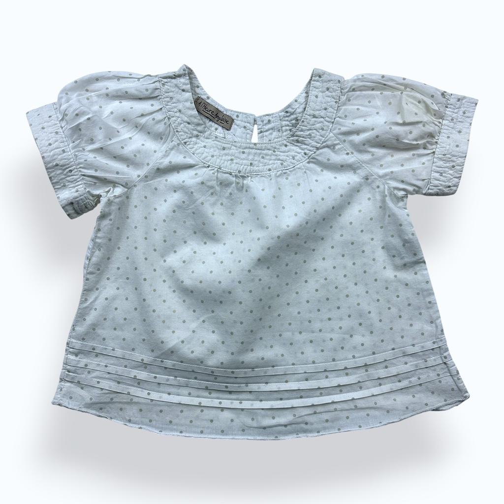 Haut A l'heure Anglaise - 18-24m - Blanc/gris - Très Bon État : Très bon
