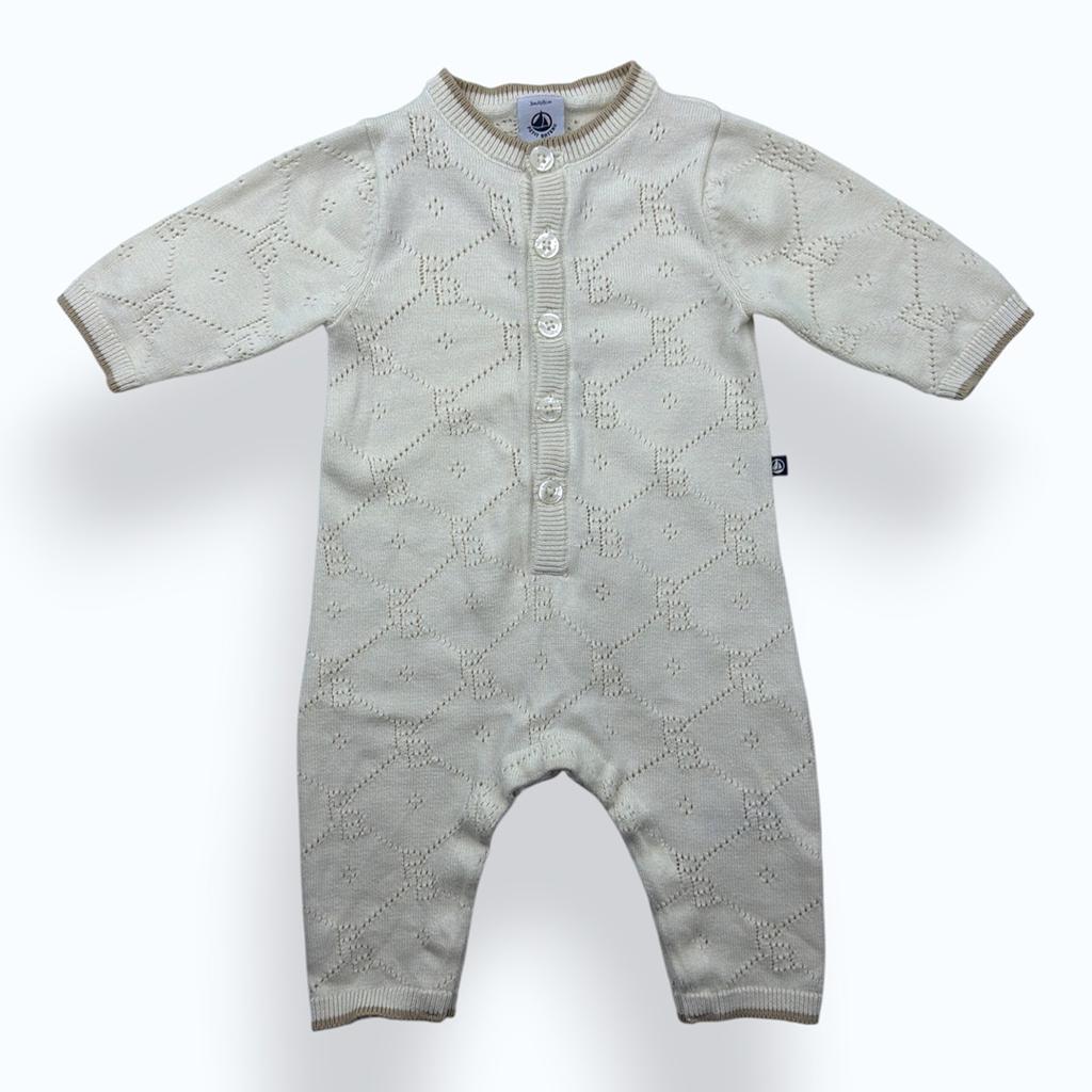 Combinaison Petit Bateau - 3 Mois / 60 Cm - Crème - État : Excellent
