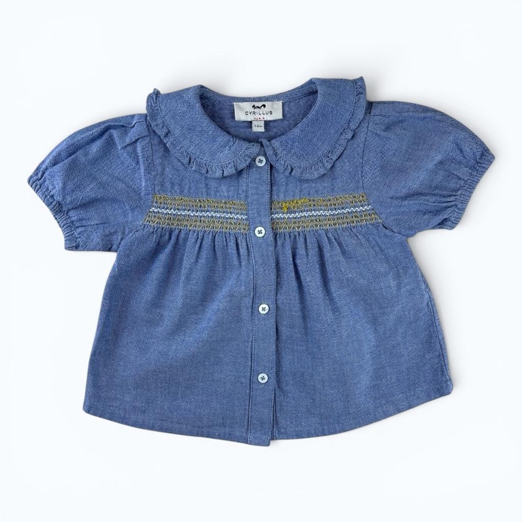 Chemise Manche Courte Cyrillus - 12 Mois - Bleu - État : Excellent