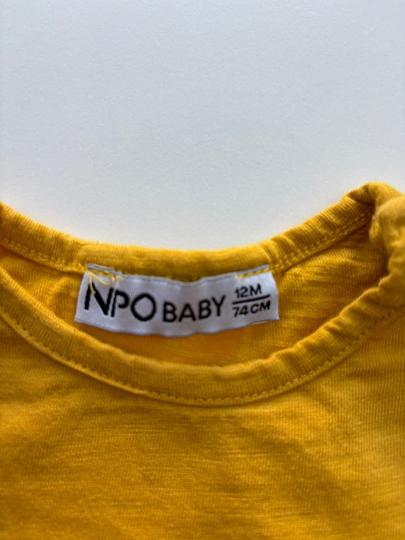 T-shirt Npo Baby - 12 mois - Jaune - État : Excellent
