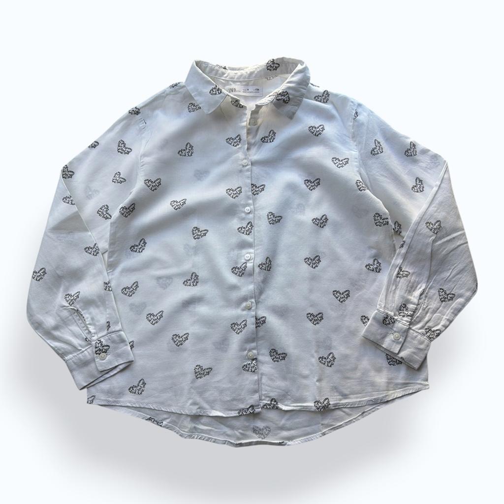 Chemise Manche Longue Zara - 9 Ans - Noir Et Blanc - État : Excellent