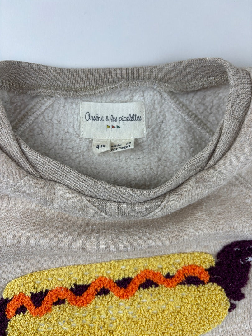 Sweat Arsène & les pipelettes - 4 ans - Gris - État : Excellent