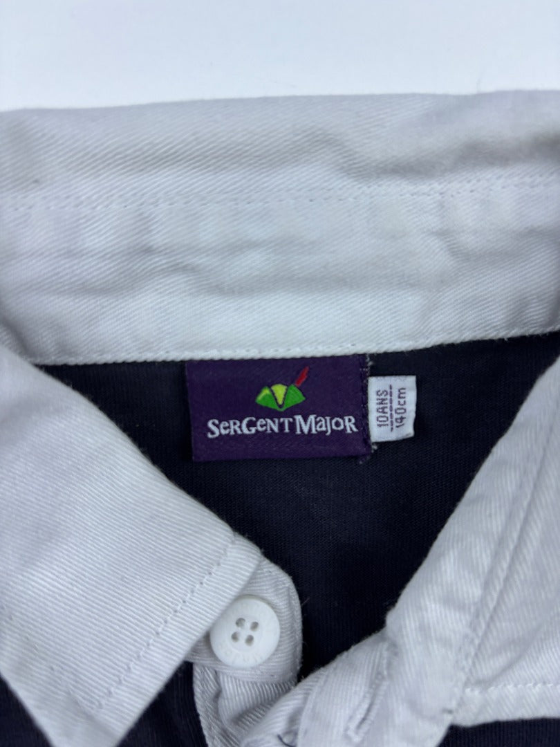Polo Sergent Major - 10 Ans - Marine/blanc - État : Excellent
