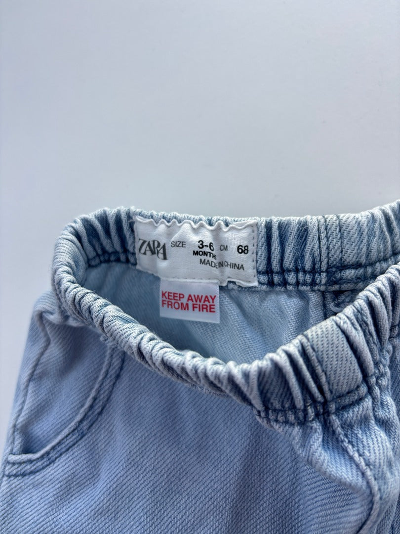 Short en jean Zara - 3-6 mois - Bleu clair - État : Excellent