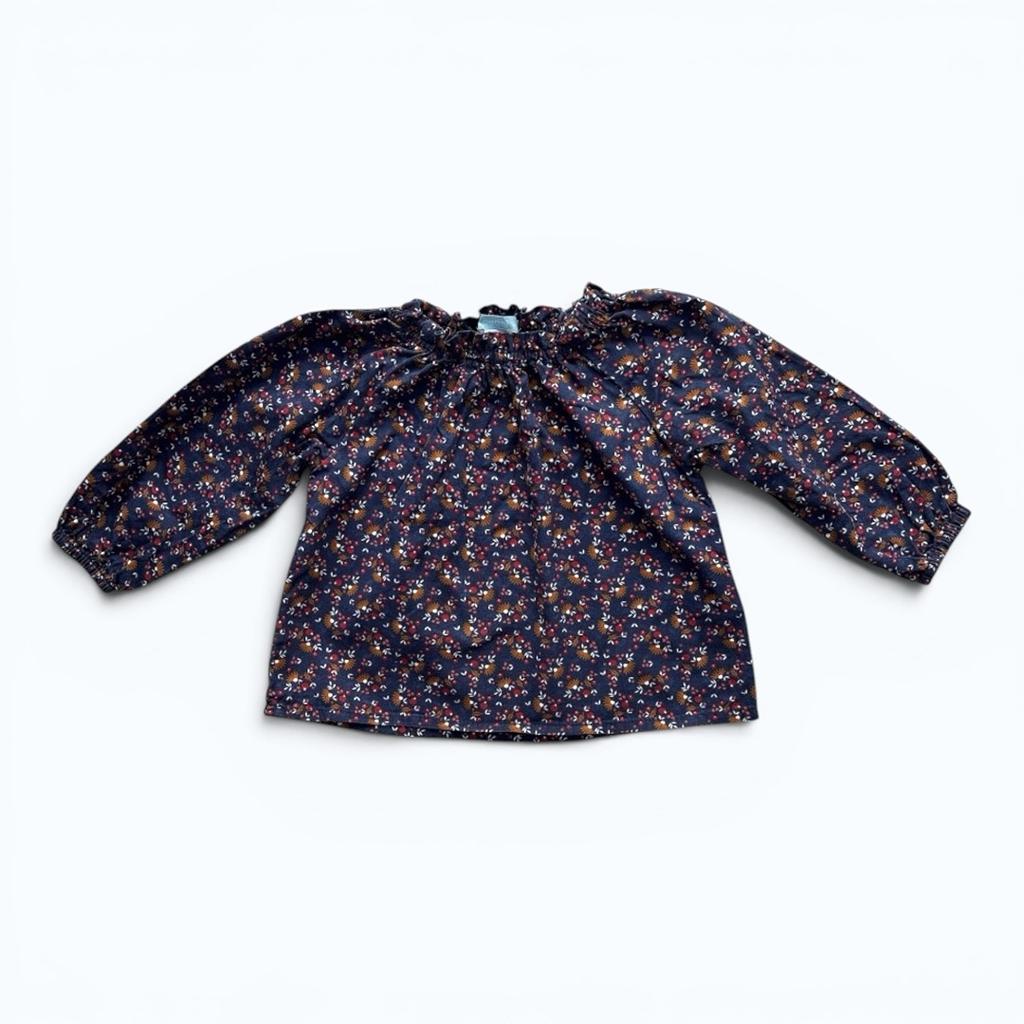 Blouse bébé Obaïbi - 9 mois - Marine - État : Excellent