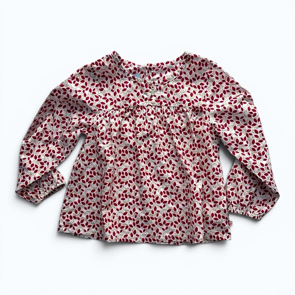 Blouse Obaïbi - 18-24 mois / 86cm - Rouge - État : Excellent