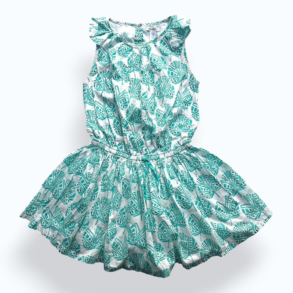 Robe Courte Okaïdi - 8 Ans - Blanc Et Vert - État : Excellent