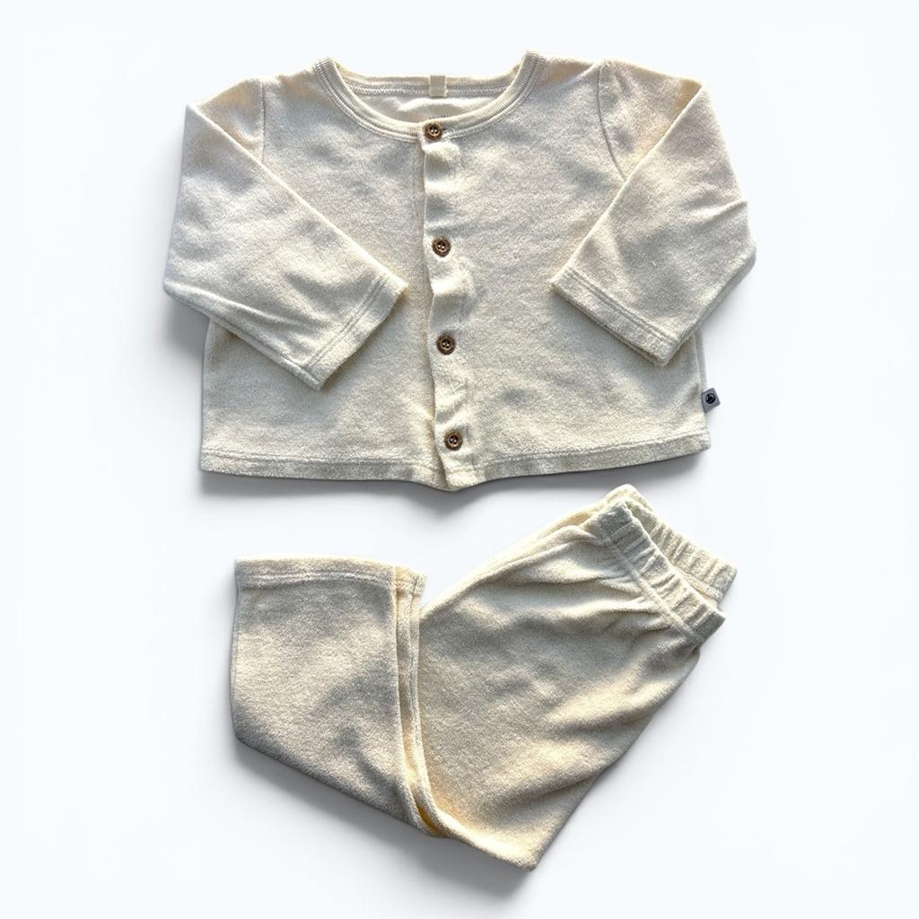 Ensemble Petit Bateau - 12 mois / 74 cm - Crème - État : Excellent