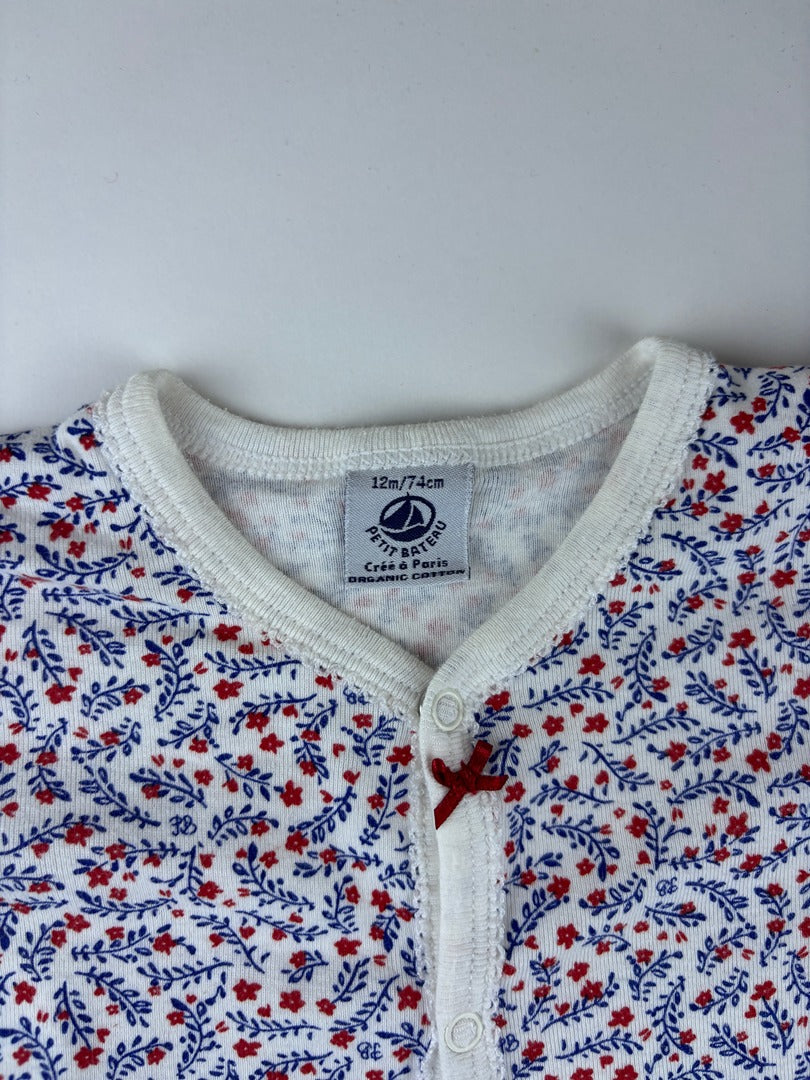 Pyjama Petit Bateau - 12 mois - Blanc - État : Excellent