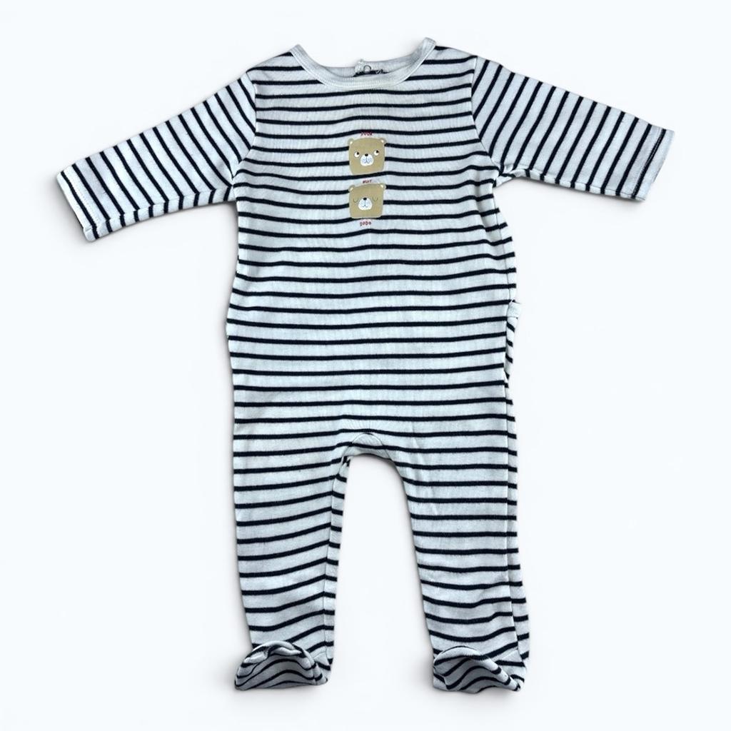 Pyjama Bout'chou - 6 Mois - Marine Et Blanc - État : Excellent