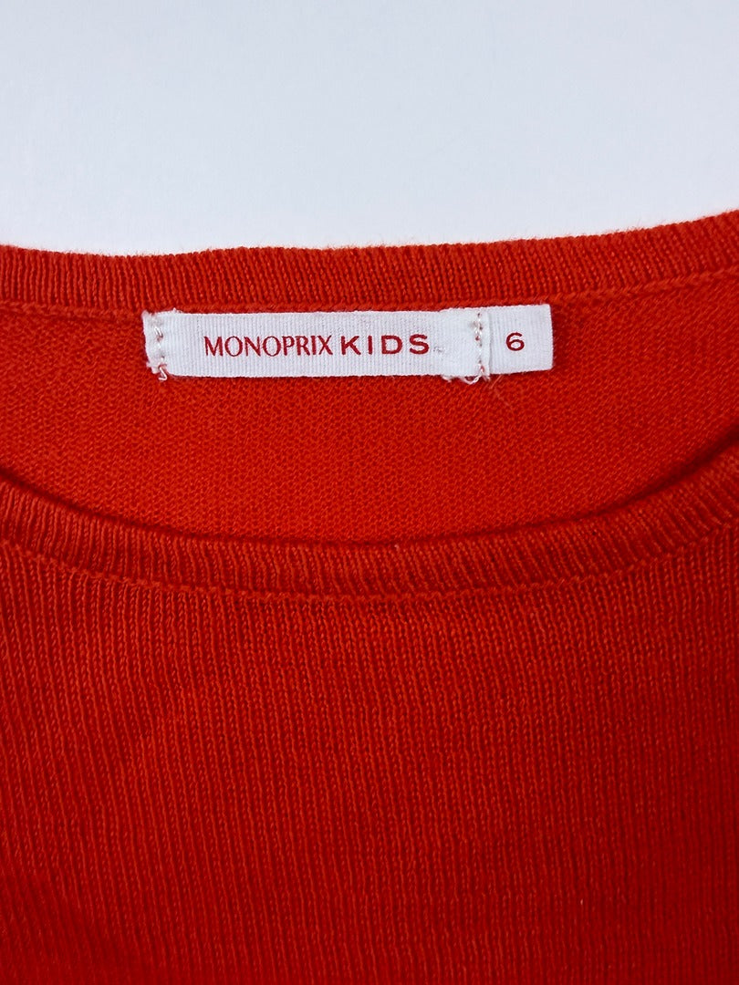 Pull Monoprix Kids - 6 Ans - Rouge - État : Excellent