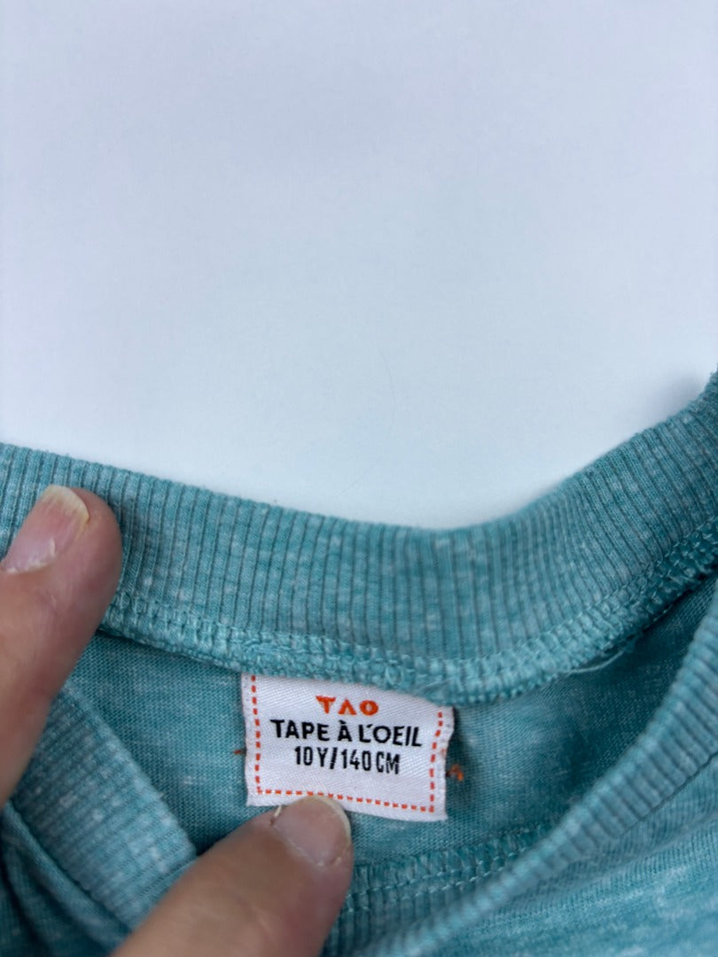 T-shirt Tape à l'œil - 10 ans - Turquoise - État : Excellent