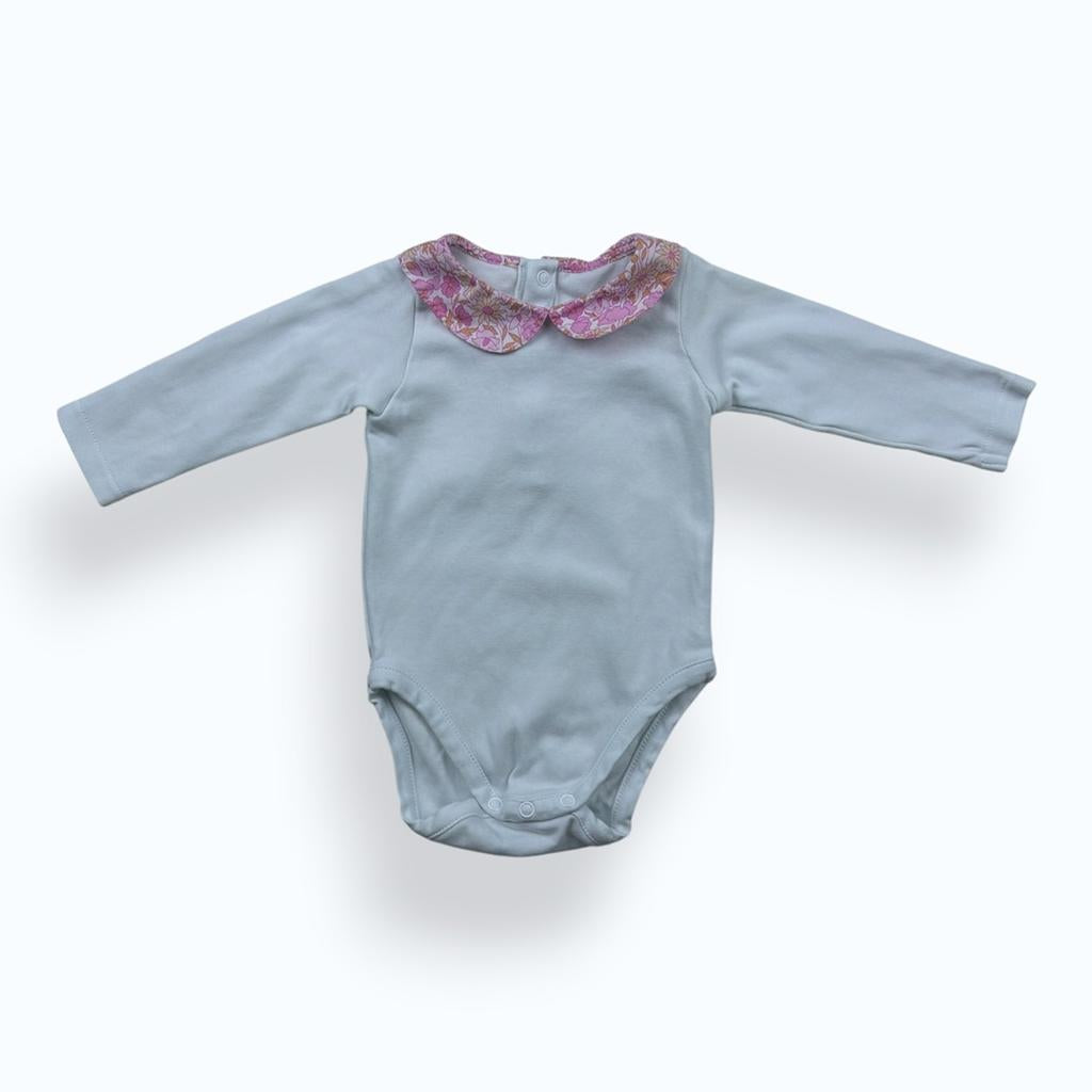 Body Jacadi - 6 Mois - Blanc col liberty rose - État : Excellent